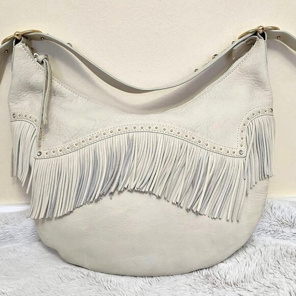 Michael Kors Suede Leather Fringed Hobo Handbag retired style - Picture 4 of 14